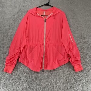 Free People FP Movement Jacket Womens Small Pink Hooded Windbreaker Run Wild